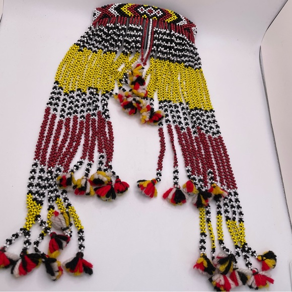 Vintage Handmade Native American Beaded Dangling Hair Comb Rare One of a Kind - Picture 3 of 12